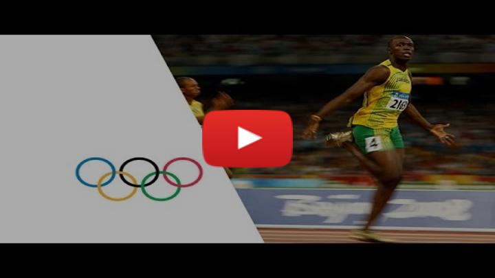 Usain Bolt's world record 100m during the olympic games in Beijing in2008